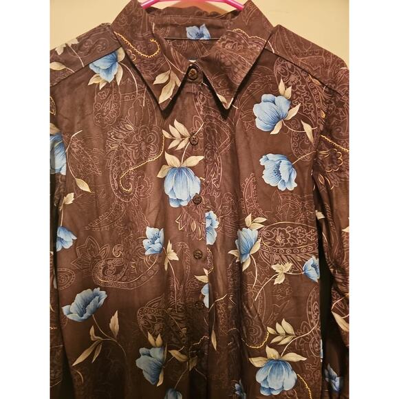 Jamaica Bay Women's Size Large Petite Floral‎ Long Sleeve Button Up - Picture 4 of 7